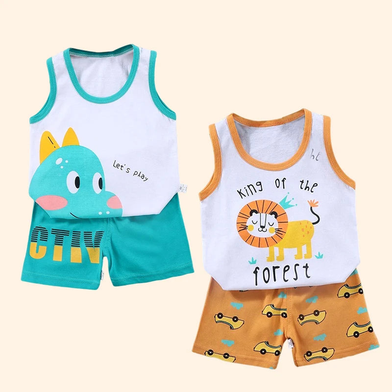 Conjunto Infantil de Algodão - Camiseta e Shorts Verão