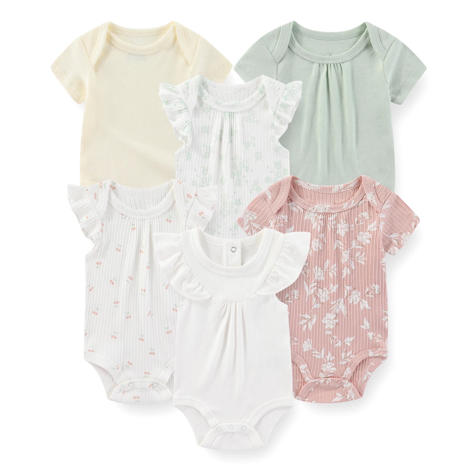 Bodysuits de Algodão para Bebês - Kit com 6 Peças