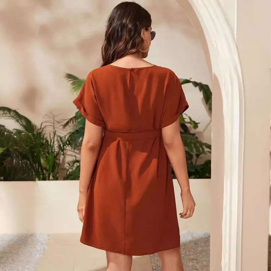 Vestido Maternidade Confortável e Elegante com Cintura Amarrada