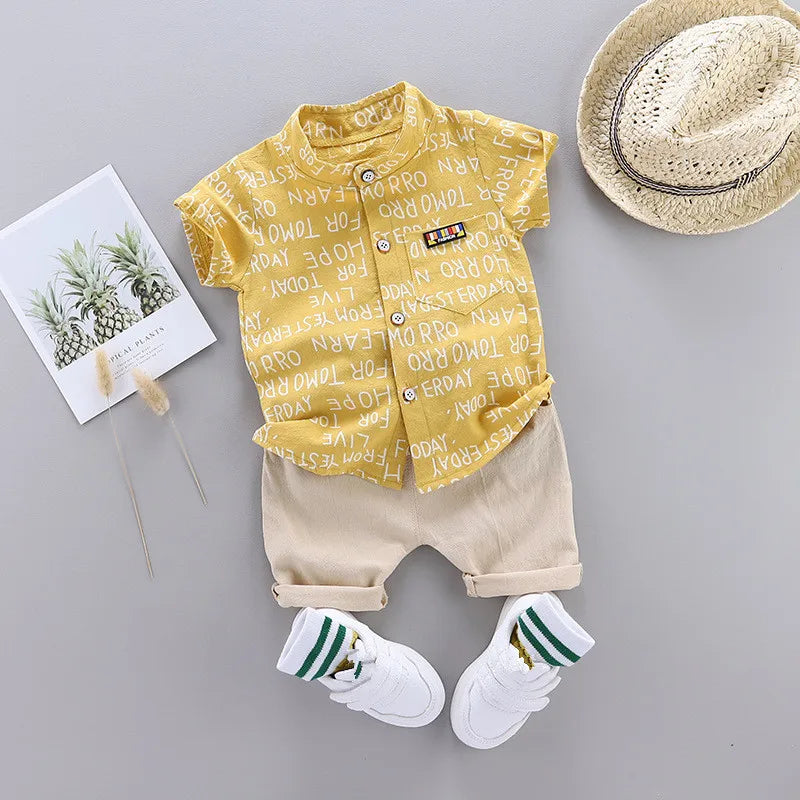 Conjunto Infantil com Camisa e Bermuda