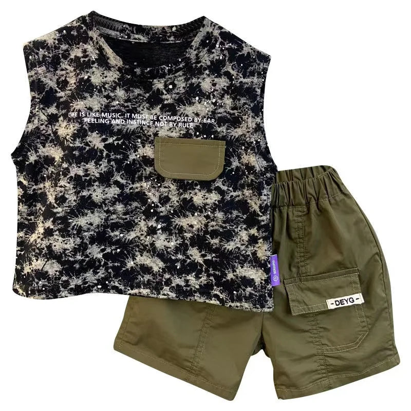 Conjunto Camuflado sem manga