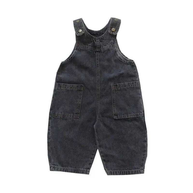 Macacão Jeans Infantil Cinza Retrô