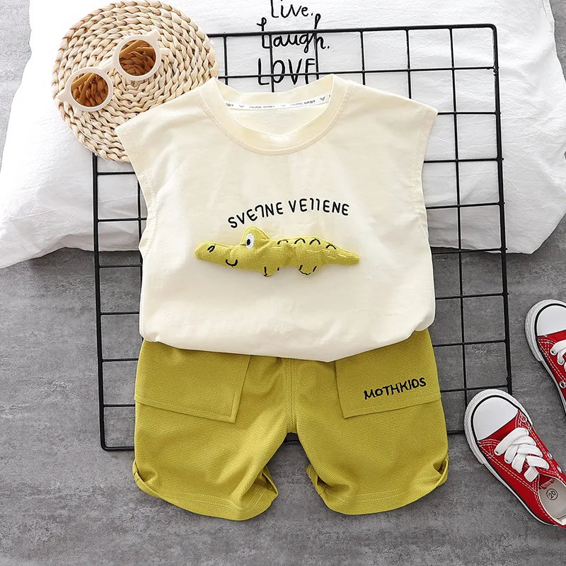 Conjunto Infantil Crocodilo - Camiseta e Shorts