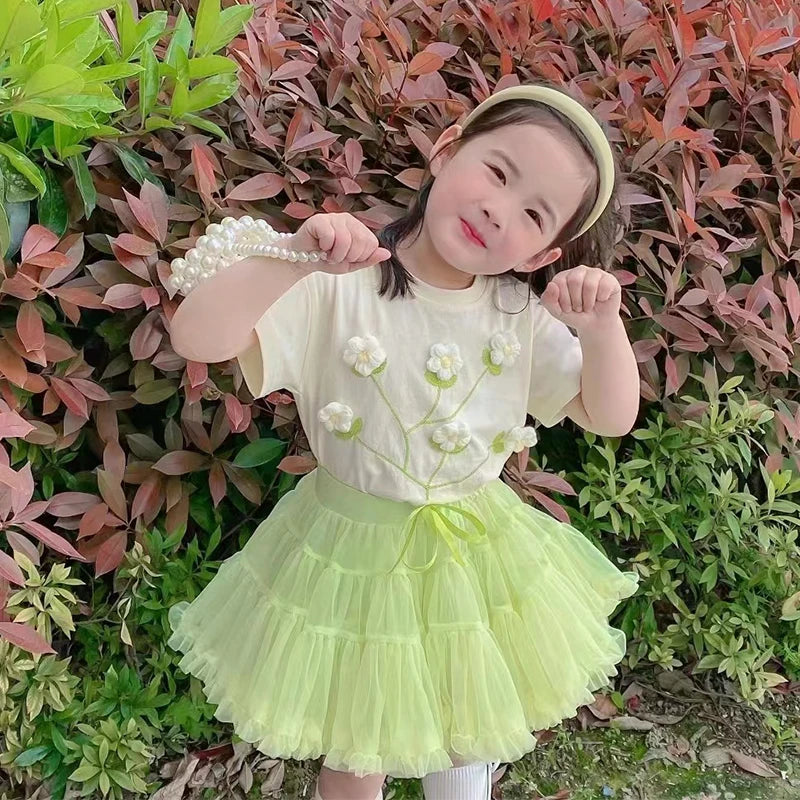 Vestido Infantil Princesa com Saia e Top Floral