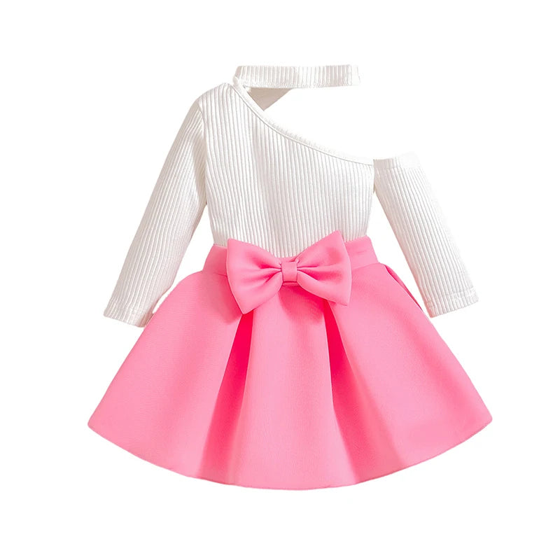 Conjunto Infantil Feminino Laço Rosa - Blusa e Saia