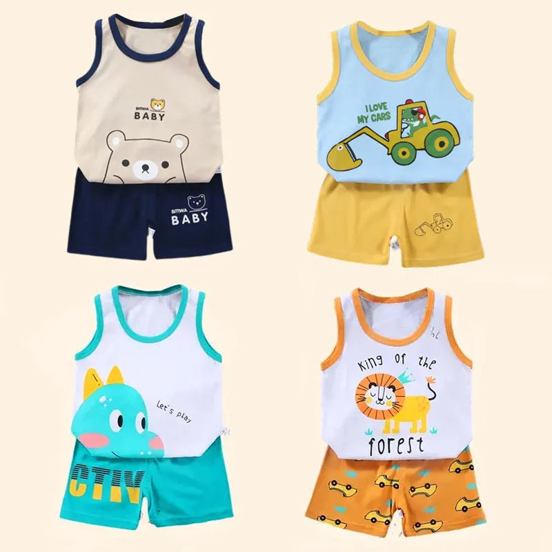 Conjunto Infantil de Algodão - Camiseta e Shorts Verão