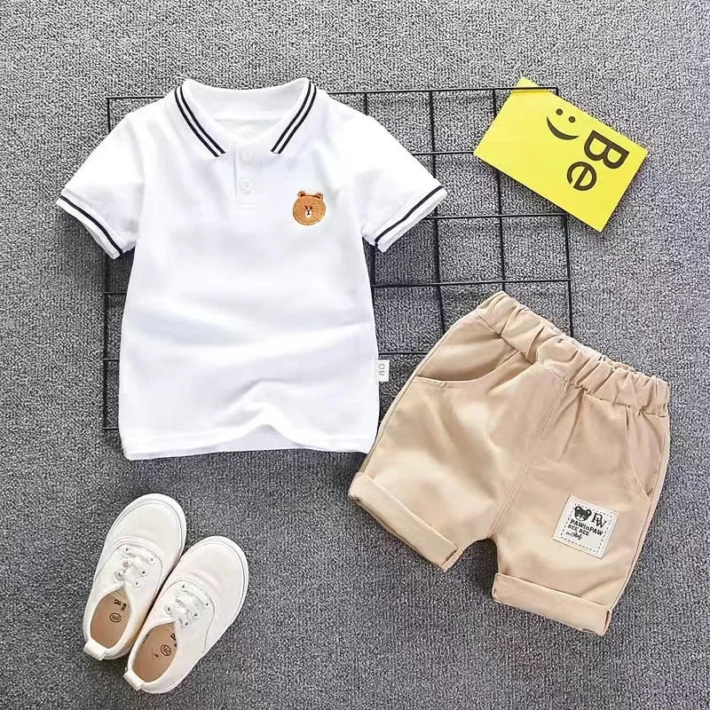 Conjunto Infantil Verão Algodão Camiseta e Shorts