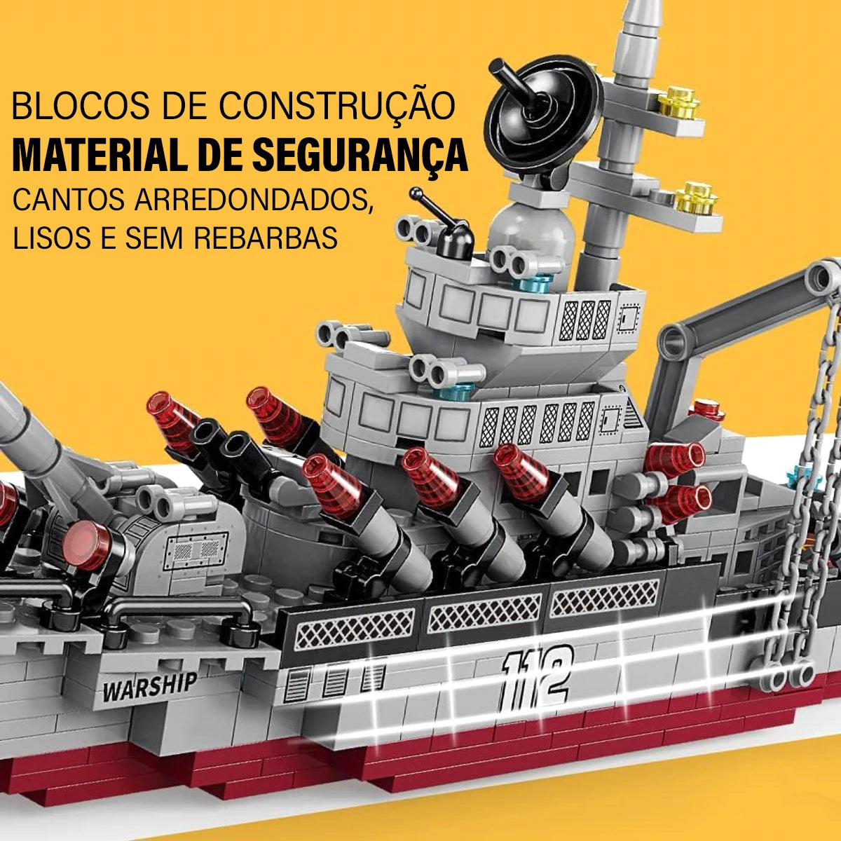 Blocos de Construção Navio de Guerra 8 em 1 Educacional