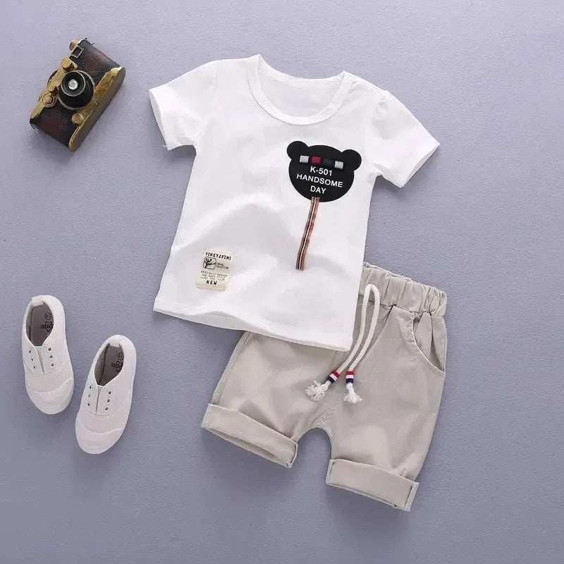 Conjunto Infantil Verão Algodão Camiseta e Shorts