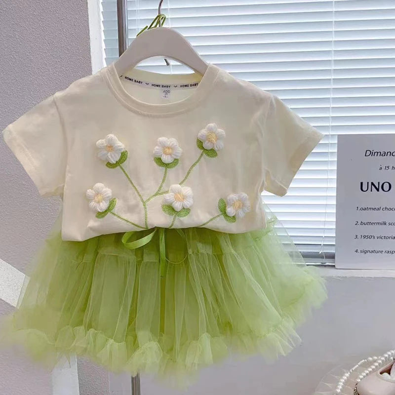 Vestido Infantil Princesa com Saia e Top Floral