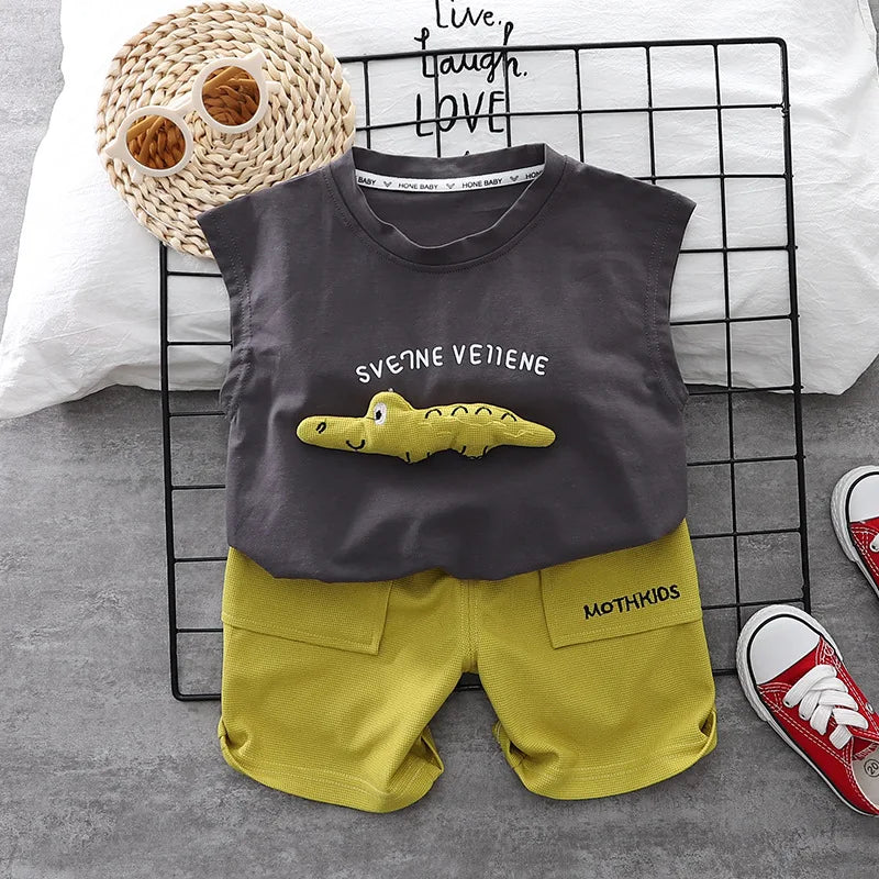 Conjunto Infantil Crocodilo - Camiseta e Shorts